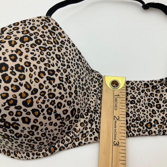 Victorias Secret Sz 32D Bra Leopard Print Plunge Push-Up - Picture 6 of 8